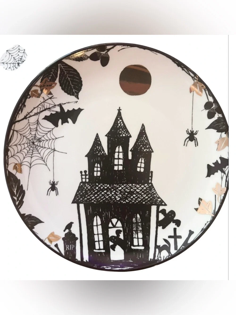 Lenox Haunted Halloween Porcelain Accent Plates Set Assorted Spooky Gothic Fall